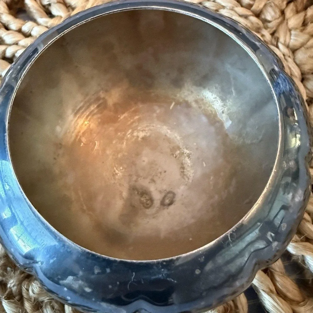 Primrose EP Copper 618 Silver Plated Flower‎ Frog Bud Vase 4 in